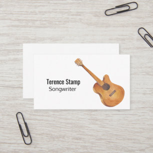 Watercolor Guitar Musician Business Card