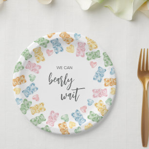 Watercolor Gummy Bears Baby Shower Paper Plates