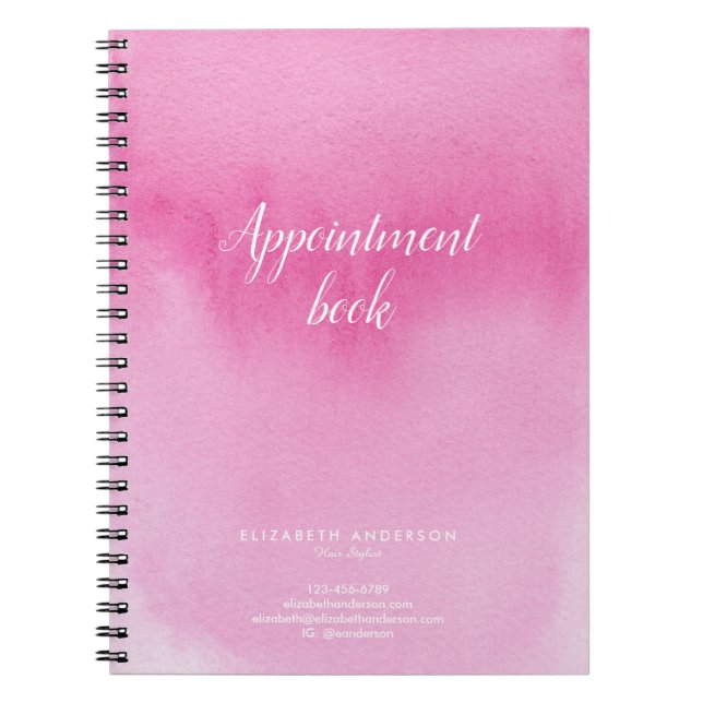 Watercolor Hair Salon appointments book (Front)