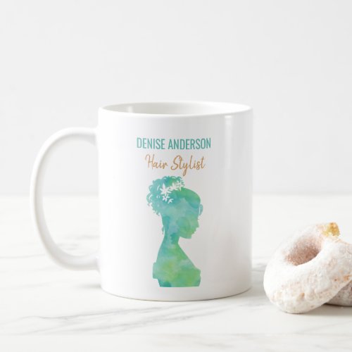 Watercolor Hair Stylist Beauty Salon Personalized Coffee Mug