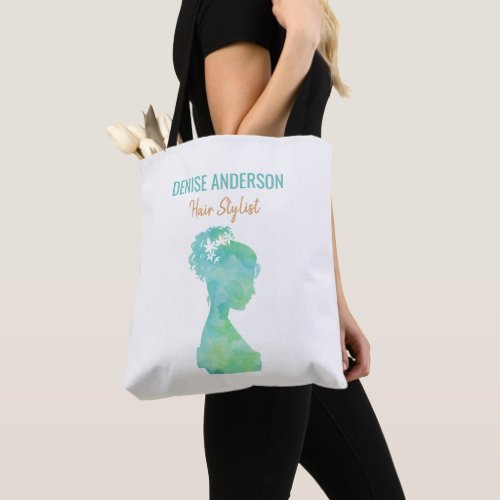 Watercolor Hair Stylist Beauty Salon Personalized Tote Bag