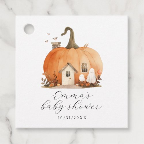 Watercolor Halloween Baby Shower Thank You Favor Tags