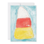 Watercolor Halloween Candy Corn Blank Notecard