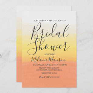 Watercolor Halloween Candy Corn Bridal Shower Invitation