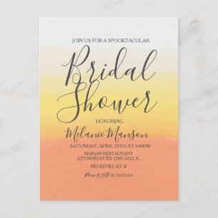 Watercolor Halloween Candy Corn Bridal Shower Postcard