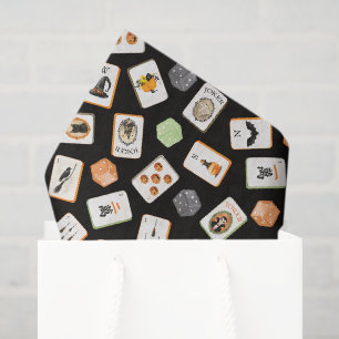 Watercolor Halloween Mahjong Tiles Tissue Paper