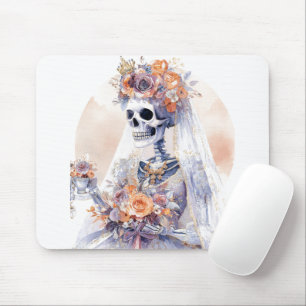 Watercolor Halloween Skeleton Mousepad