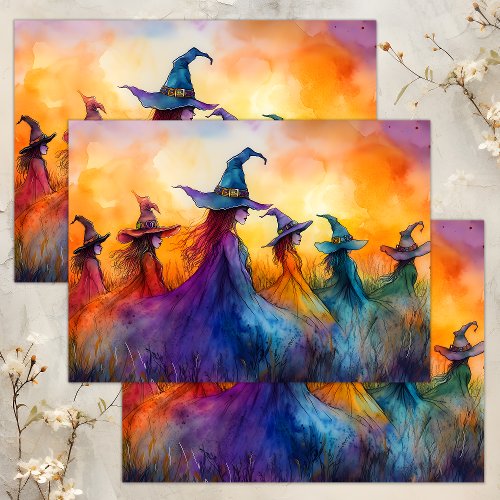 WATERCOLOR HALLOWEEN WITCHES DECOUPAGE TISSUE PAPER