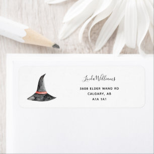 Watercolor Halloween Witch's Hat Elegant simple Label