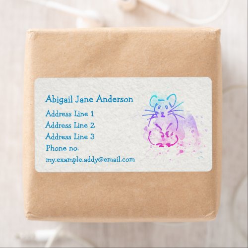 Watercolor Hamster Design _ Personalize this Cute Label