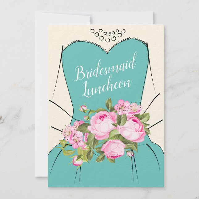 Watercolor Hand-Drawn Floral Bouquet Bridal Shower Invitation (Front)