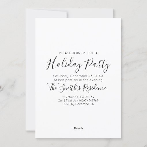 Watercolor Hand Drawn Holiday Party Invitation | Zazzle