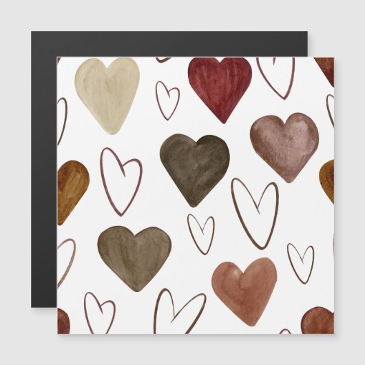 Watercolor Hand Drawn Out lines Heart Sketch (Front/Back)