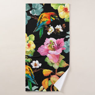 Watercolor hand drawn seamless colorful pattern wi bath towel