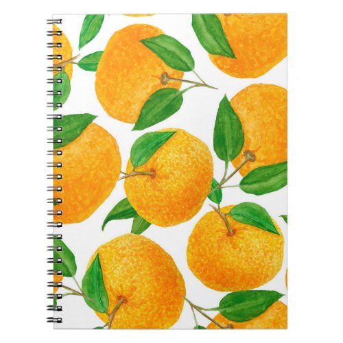 Watercolor hand drawn seamless pattern with bright notebook