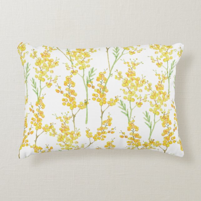 Watercolor hand drawn seamless pattern with spring accent pillow (Front)