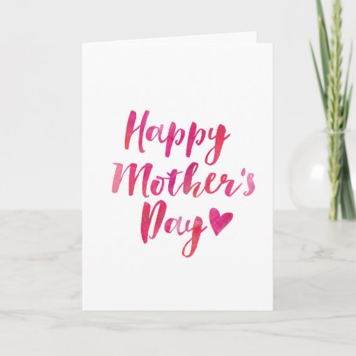 Watercolor Hand Lettered Mothers Day Card Zazzle