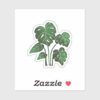 Watercolor Hand-painted Aesthetic Monstera Leaves Sticker