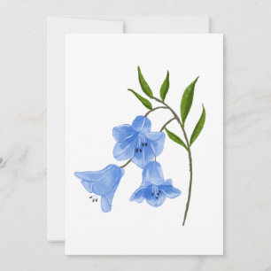 Watercolor Hand-Painted Bluebell Flowers Invitation
