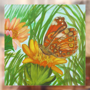 Watercolor – Hand Painted Botanical Floral Art Window Cling