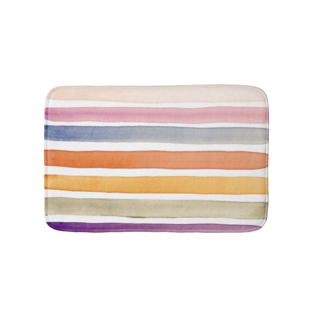 Watercolor hand painted brush strokes, banners. bath mat (Front)