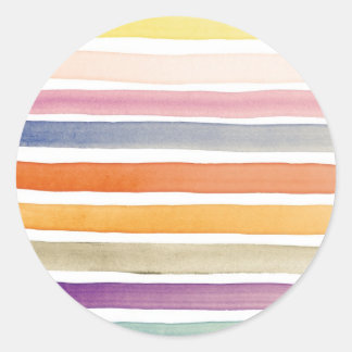 Watercolor hand painted brush strokes, banners. classic round sticker