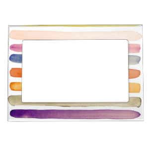 Watercolor hand painted brush strokes, banners. magnetic photo frame