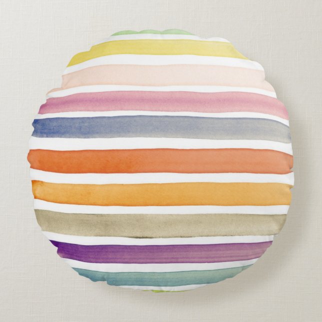 Watercolor hand painted brush strokes, banners. round pillow (Front)