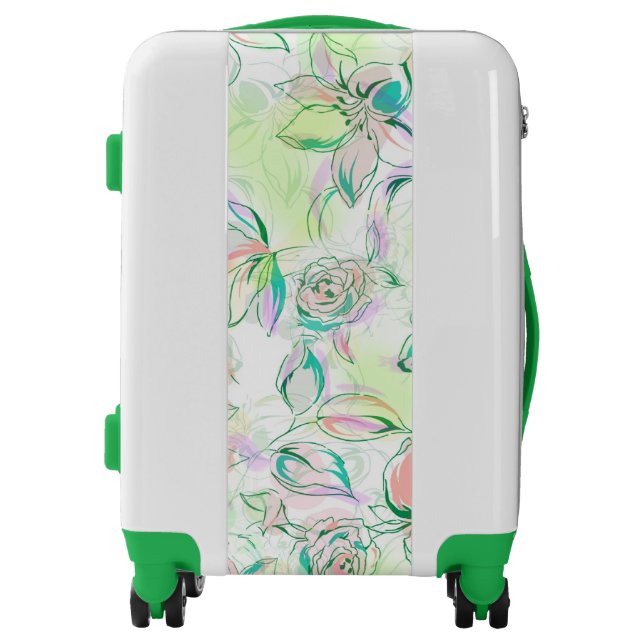 Watercolor Hand Painted Roses Luggage (Front)
