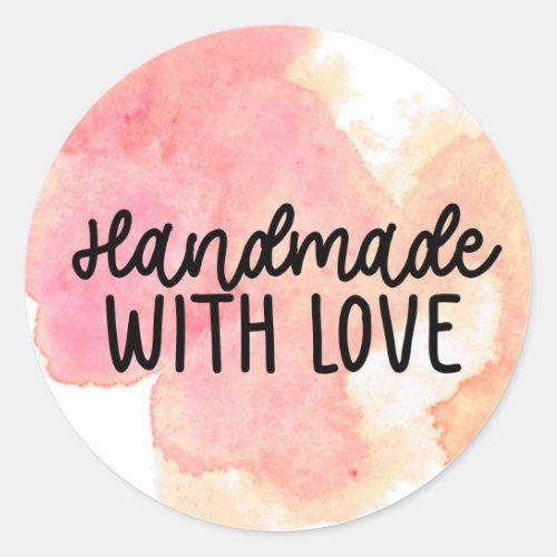 Watercolor handmade with love business Sticker
