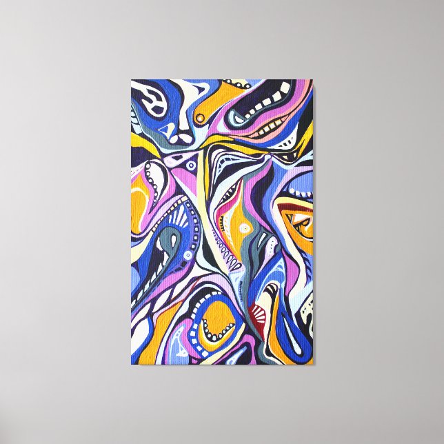 Watercolor Handpainted Modern Retro Artdeco Canvas Print (Front)