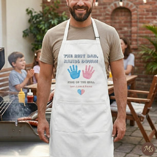Watercolor Handprint King Of The Grill Dad Adult Apron