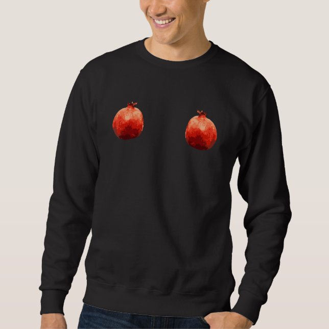 Watercolor Hanging Pomegranate Fruit Sweatshirt (Front)