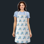 Watercolor Hanukkah Menorah Pattern Holiday Apron<br><div class="desc">A Hanukkah scene with a menorah,  sufganiyot (doughnuts),  dreidels,  and olive branches rendered in a watercolor effect makes a pattern on this Chanukah apron. Great for every night of Hanukkah. Available with matching products.</div>