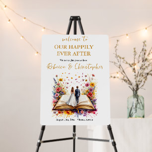 Watercolor Happily Ever After Welcome Foam Board
