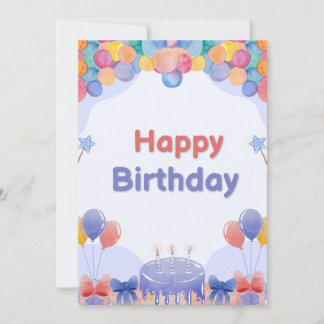 Watercolor Happy Birthday Poster – Colorful Invitation