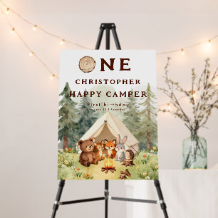 Watercolor Happy Camper 1st Birthday Welcome Sign