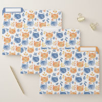 Watercolor Happy Cats Pattern