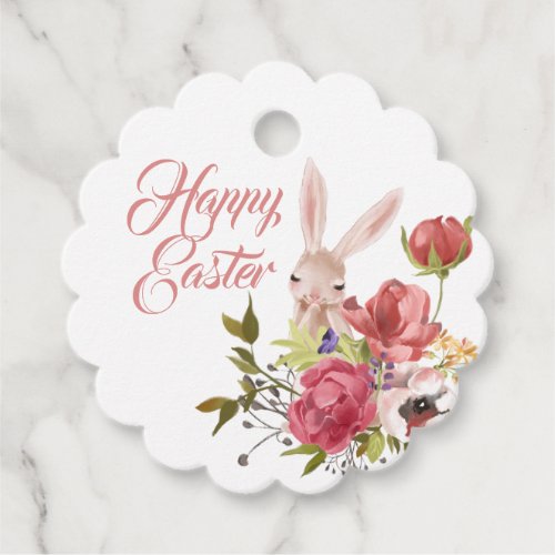 Watercolor Happy Easter Bunny Favor Tags
