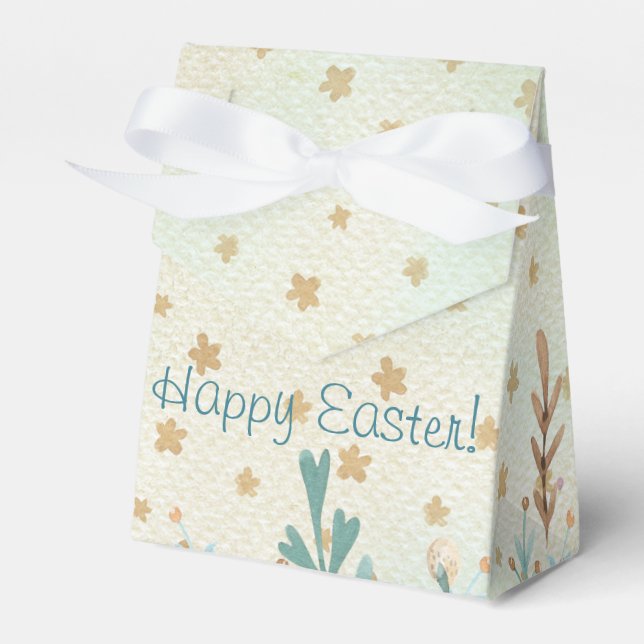 Watercolor Happy Easter! Easter Bunny Favor Boxes (Front Side)