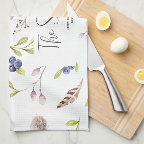 Watercolor Happy Easter  Kitchen Towel