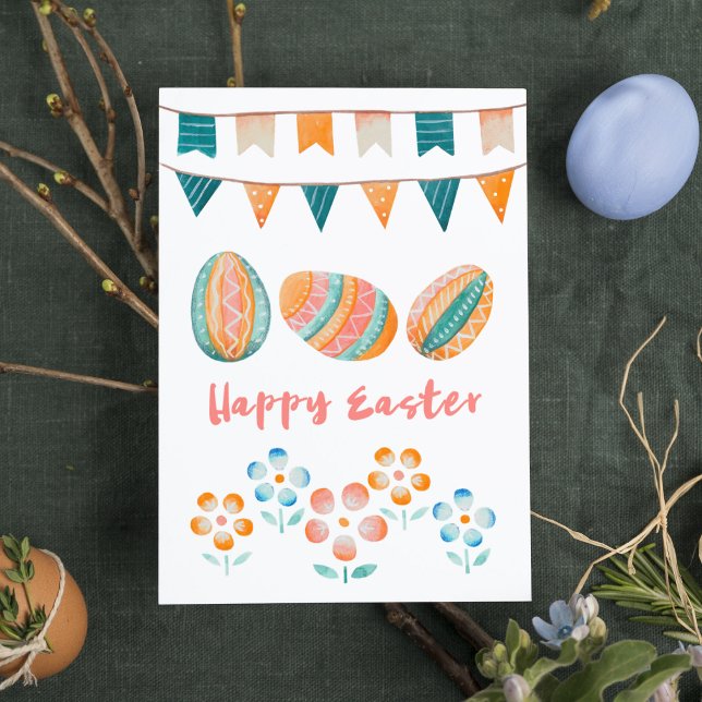 Watercolor Happy Easter Postcard (Creator Uploaded)