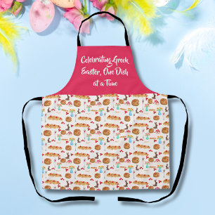 Watercolor Happy Easter Tsoureki Bread Invitation Apron