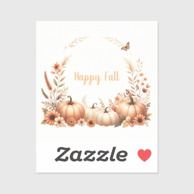 Watercolor Happy Fall Sticker (Sheet)