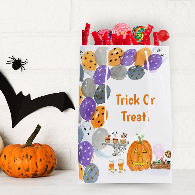 Watercolor Happy Halloween Costume Candy Buffet Medium Gift Bag (Creator Uploaded)