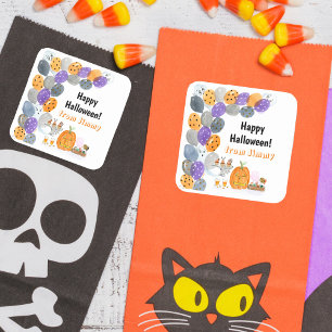 Watercolor Happy Halloween Costume Party Square Sticker