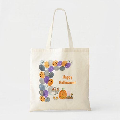 Watercolor Happy Halloween Costume Party Tote Bag