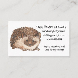 Watercolor Happy Hedgehog Business Card