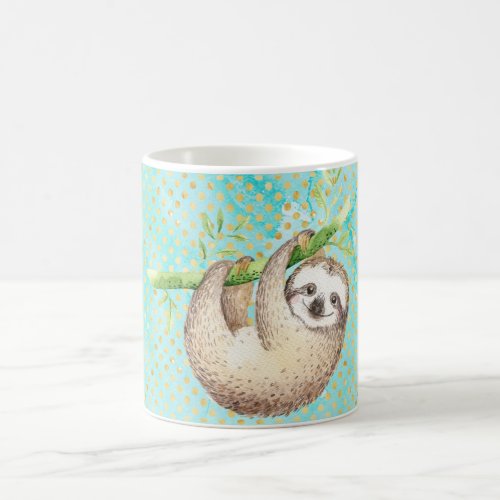Watercolor Happy Sloth Coffee Mug