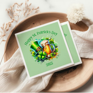 Watercolor Happy St. Patrick's Day Party accessory Napkins